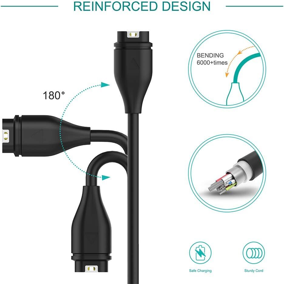 Charger Cable Compatible with Grmin Watch - 2 Pack - 1M Fast Charging