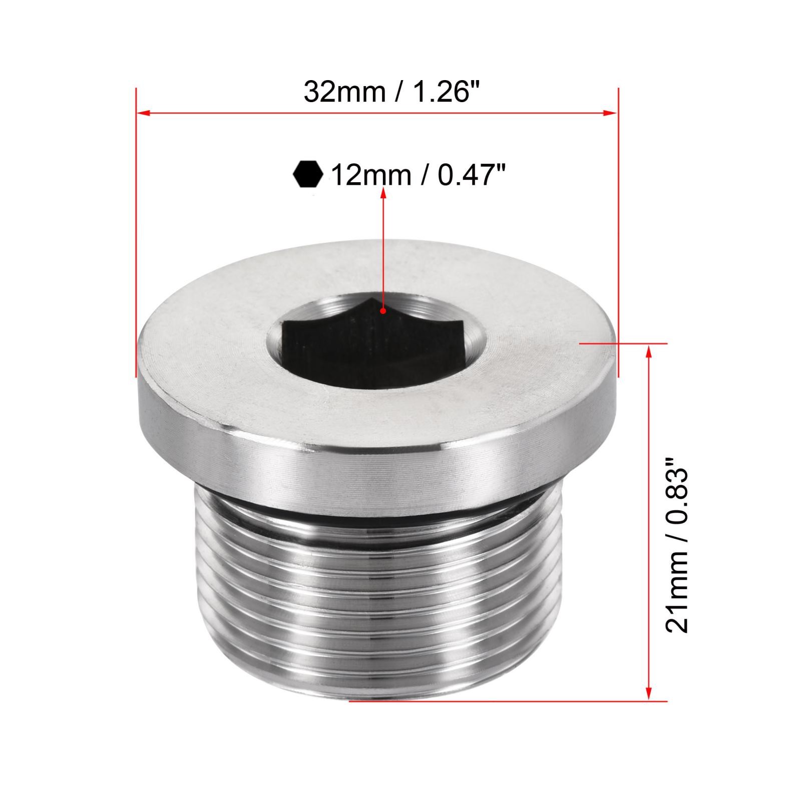 Stainless Steel Inner Hex Head M25x1.5 Pipe Fitting Plug with Seal Ring