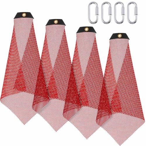 Sets Safety Warning Flag Red Mesh Safety Flag with Quick Link 4 Single Corner