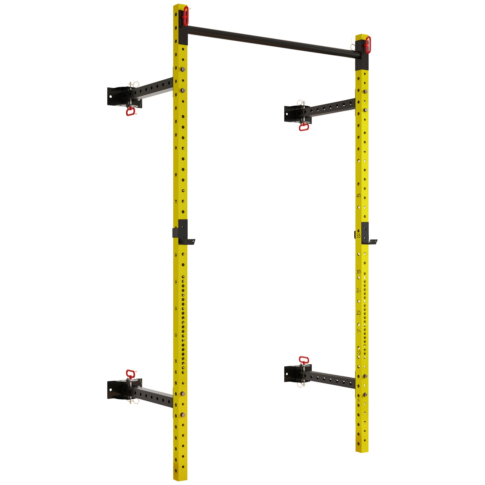 Folding Squat Rack with Pull Up Bar, 1000 Pounds Capacity, Yellow