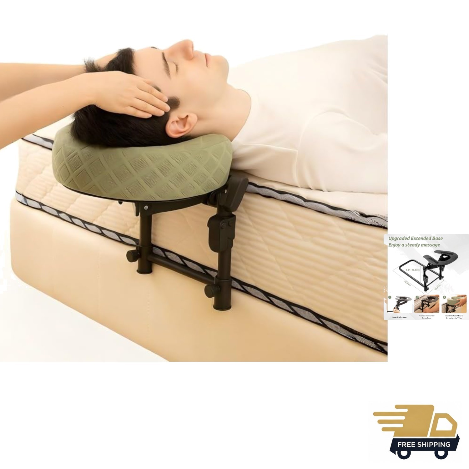 Massage Headrest for Bed, Adjustable Massage Face Cradle at Home, Portable Ma...