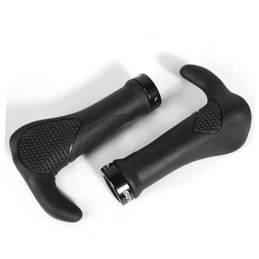 Bike Handlebar Grips Ergonomic Single Lock-on Rubber Hand Grip, BLACK-3