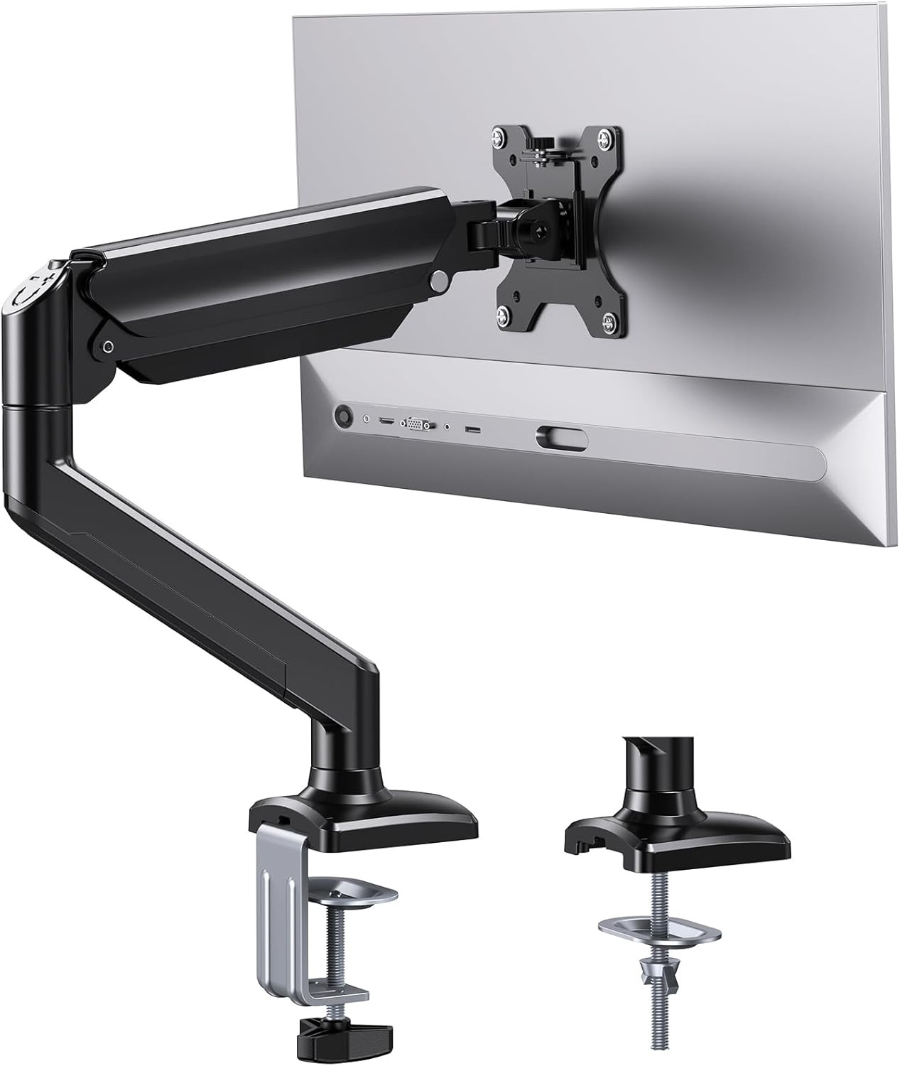 Single Monitor Arm for 13-36 Inch Screens, Adjustable Gas Spring Monitor Mount H