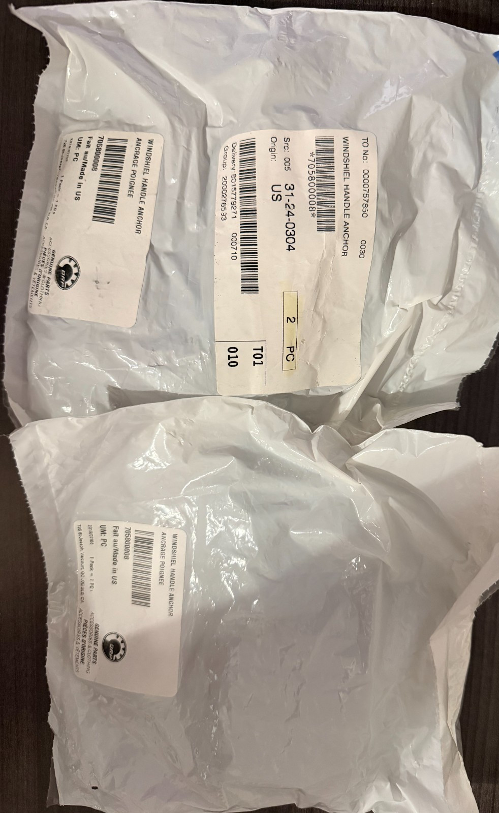 Pair Genuine Can-Am BRP Windshield Handle Anchors 705800008 Defender OEM