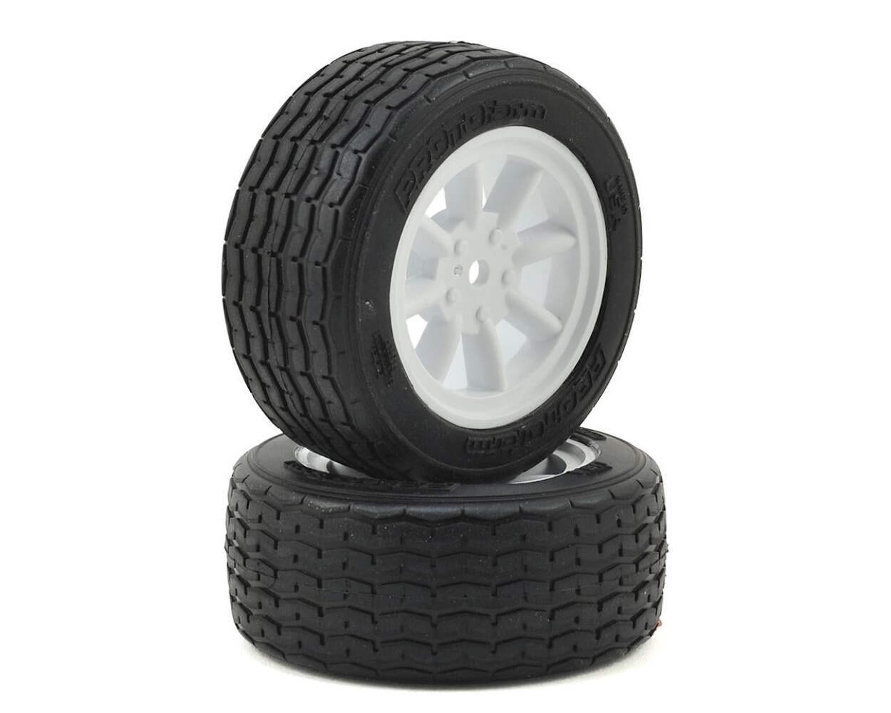 Protoform VTA Front Tires 26mm Mounted White Wheels (2) 10140-17