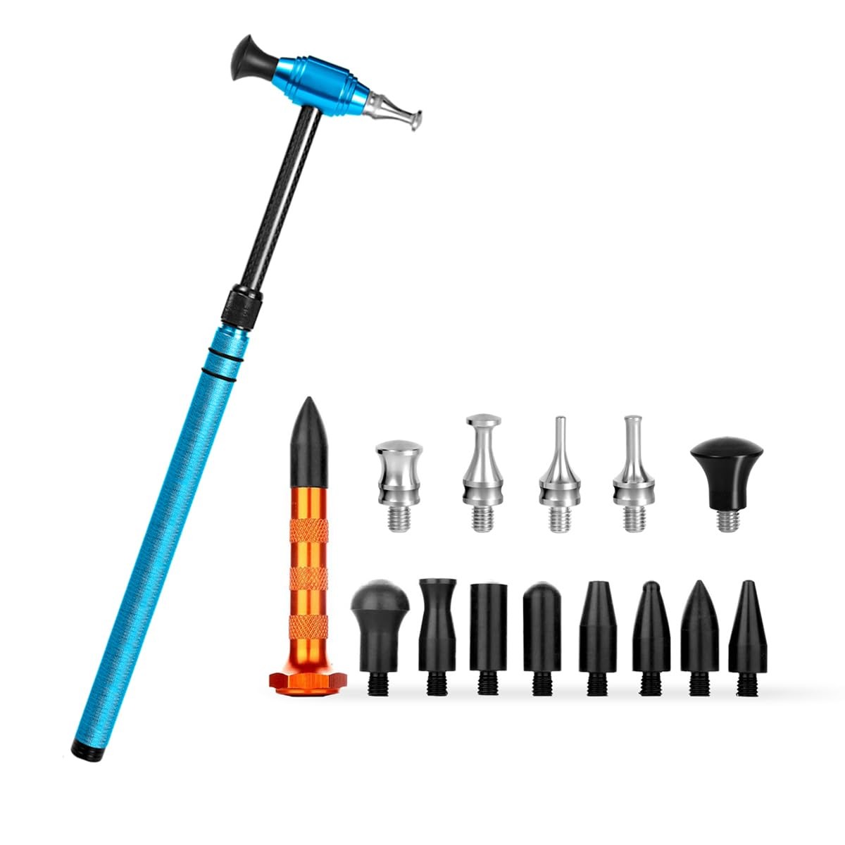 LadyRosian Paintless Dent Repair Tools Leveling Telescopic Hammer and Rubber ...