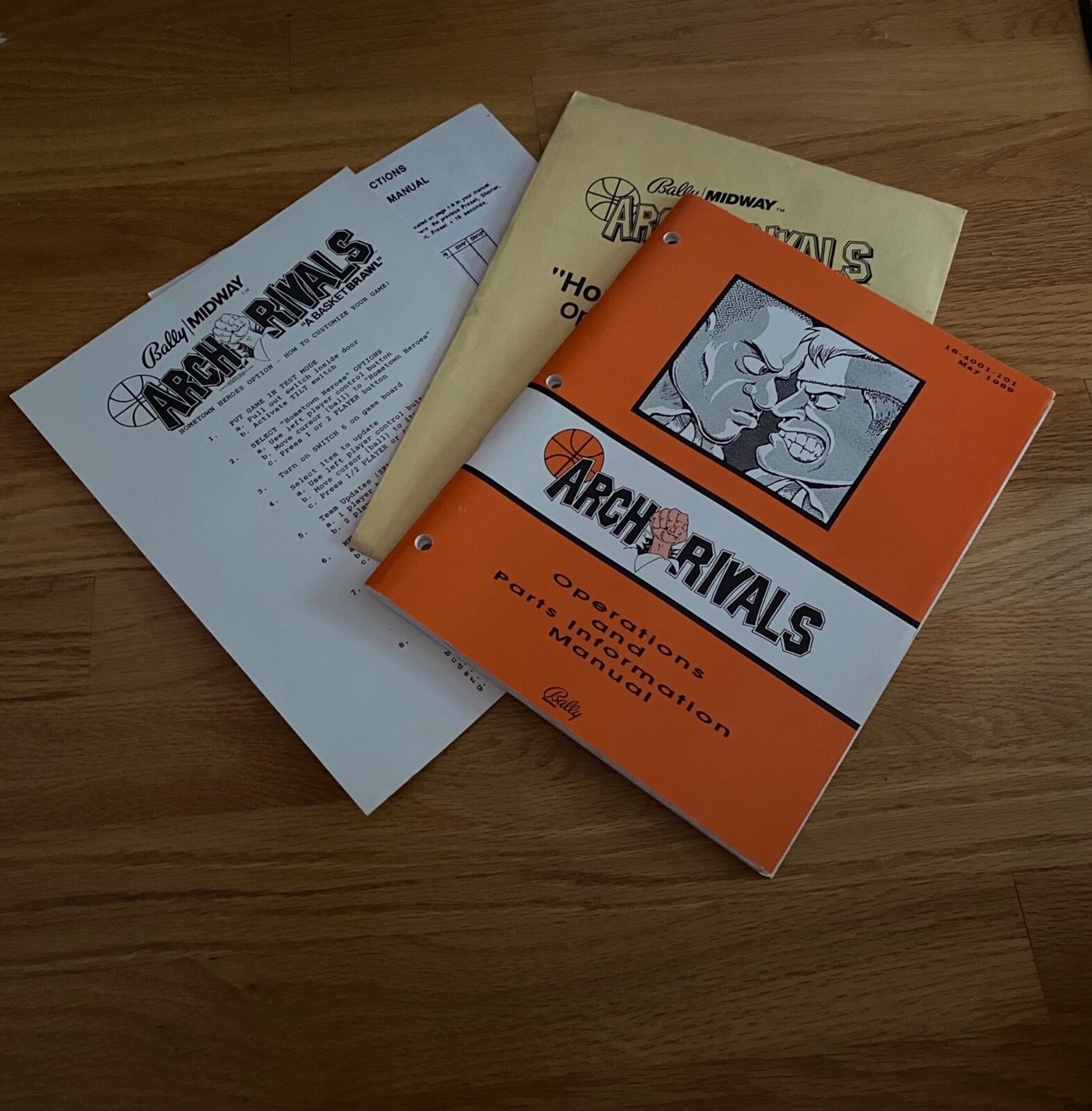 Arch Rivals Operations and Parts Information Manual, Bally 1989