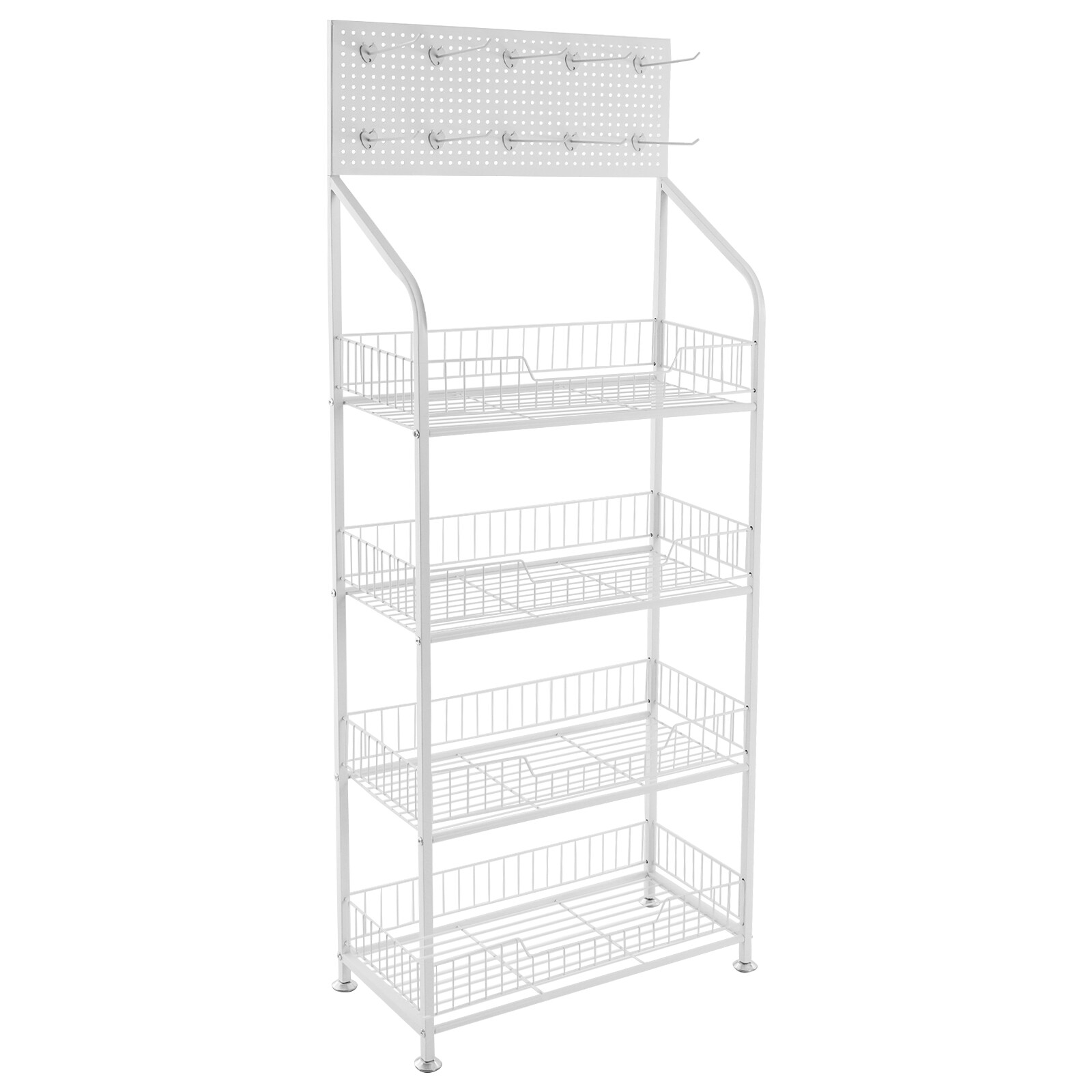 4 Tier Retail Display Rack Snack Display Organizer Snack Rack Stand?with Hooks