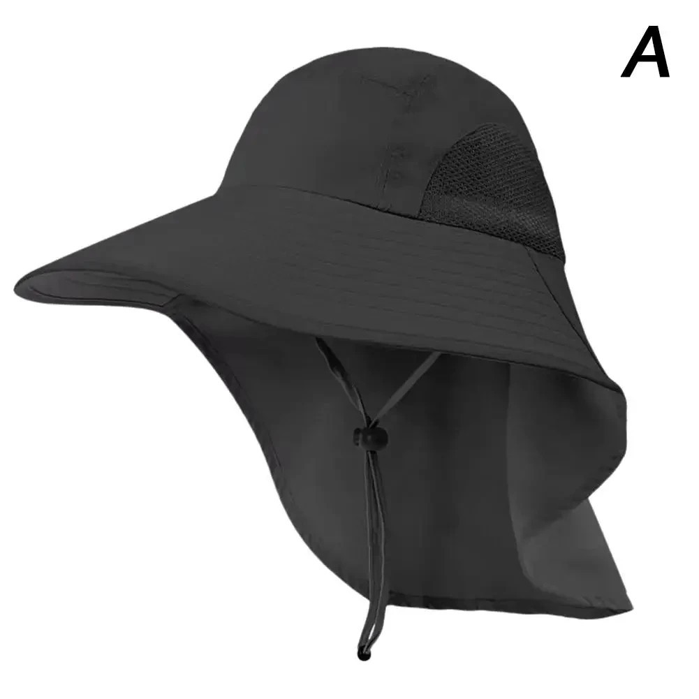 Men Wide Brim Sun Hat UV Protection Bucket Cap For Hiking Camping Fishing Safari