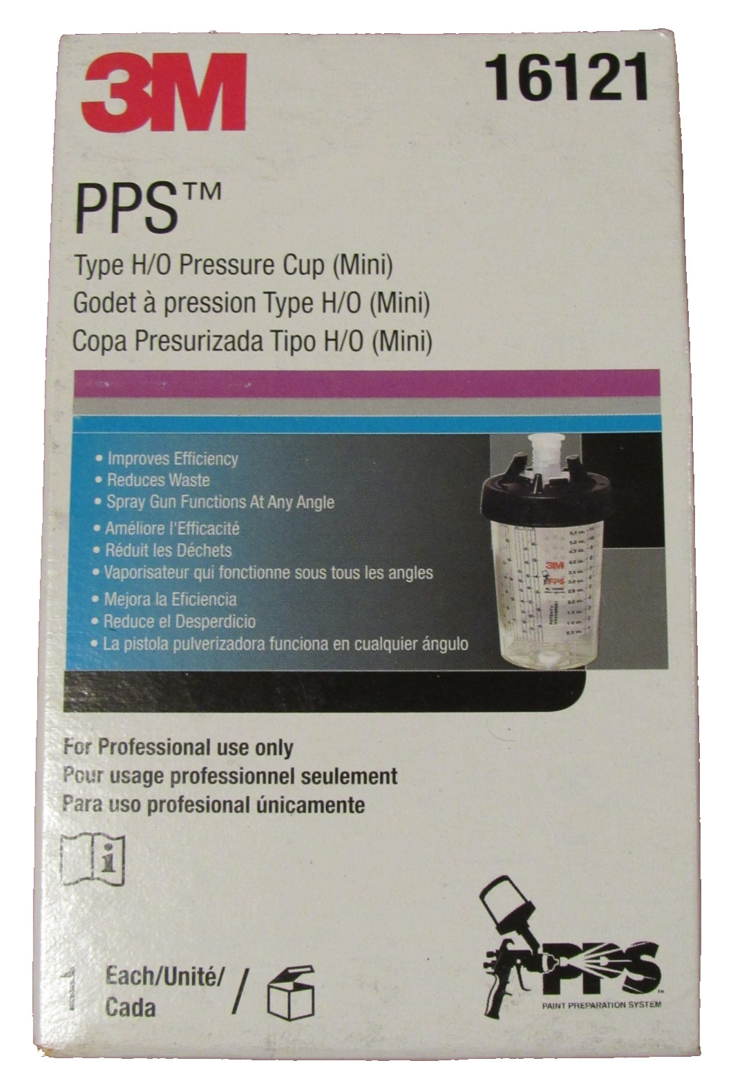 3M 16121 PPS Type H/O Mini Pressure Cup (6 oz)