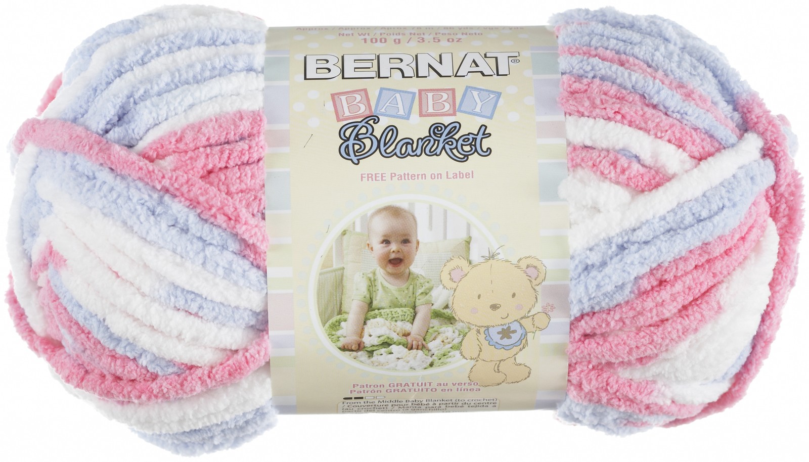 Bernat Baby Blanket Yarn-Pink & Blue Ombre - 161103-3305