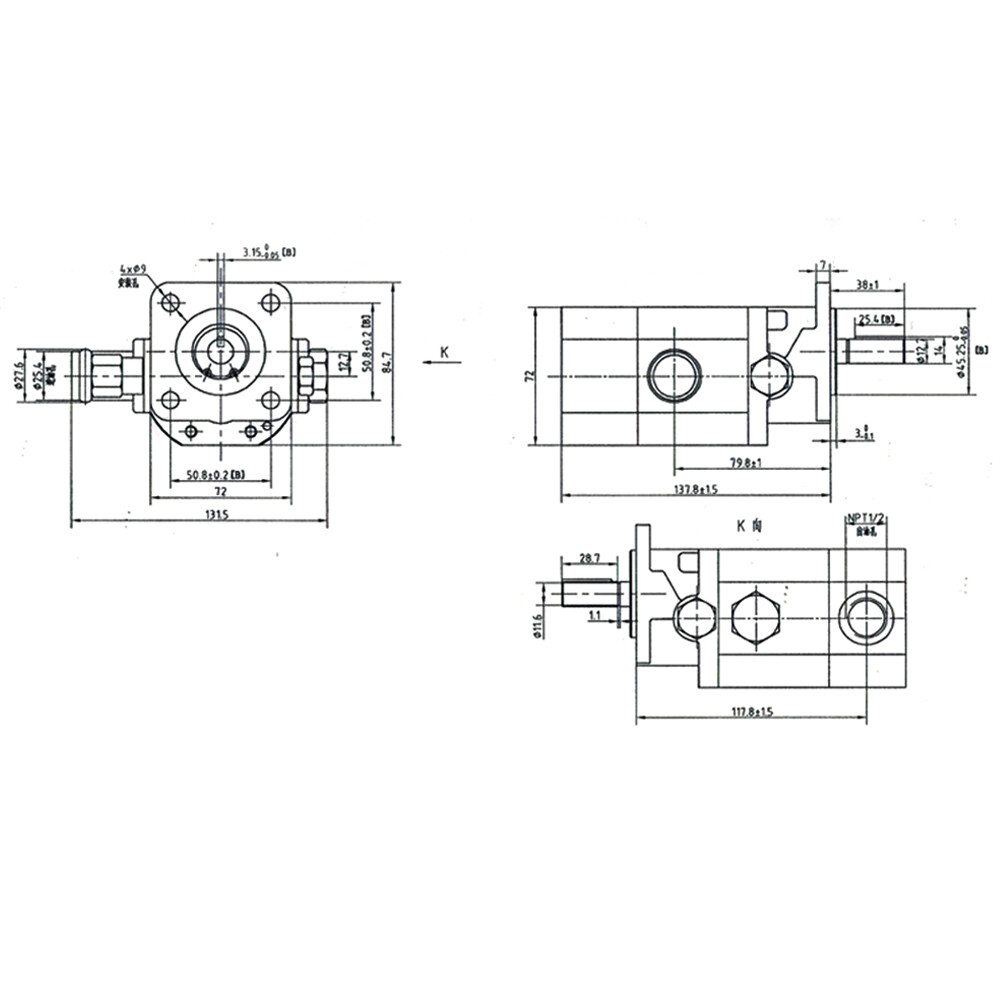 Hydraulic Pump for Log Splitters 13 GPM 2 Stages 3000 PSI Hyd Log Splitter Pump