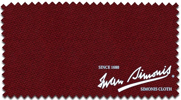 9' Bed and Rails Simonis 860 Pool Table Cloth - Burgundy - AUTHORIZED DEALER