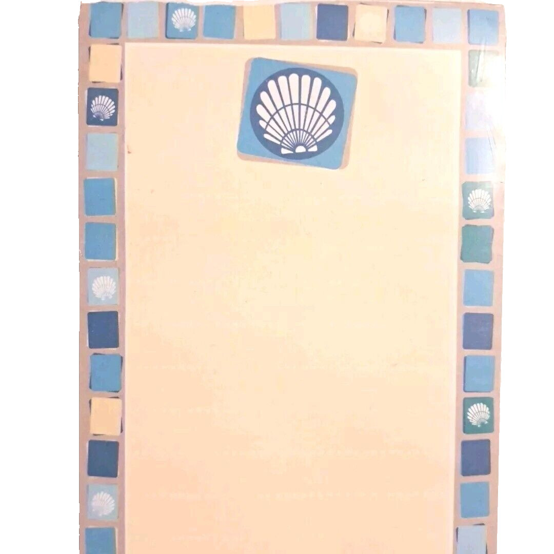 Magnetic Note Pad 60 Sheets Seashells Blue Refrigerator Grocery Shopping List