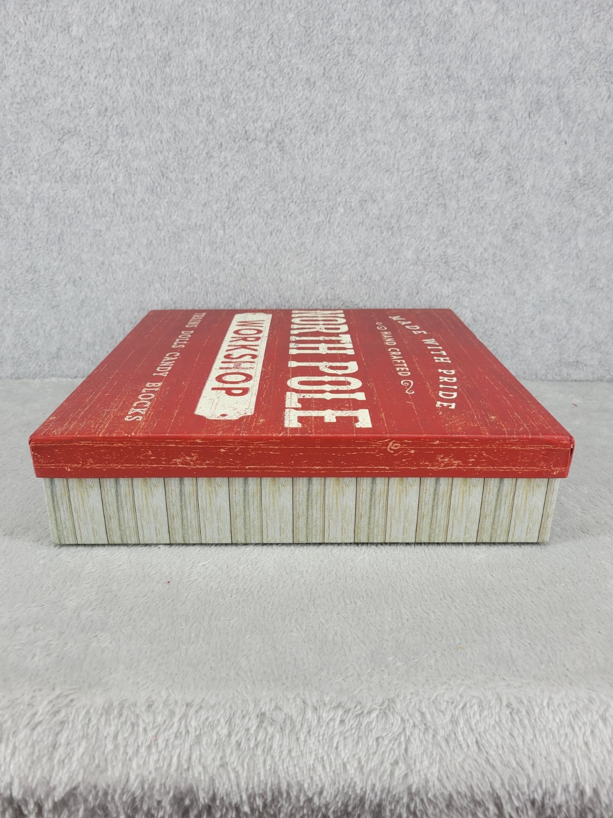 North Pole Workshop Hand Crafted Trains Dolls Candy Gift Box 3" x 11.5"