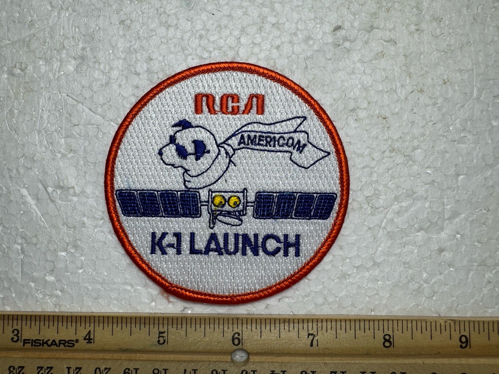 Vintage RCA Americom K-1 Launch Patch With Dog Mascot