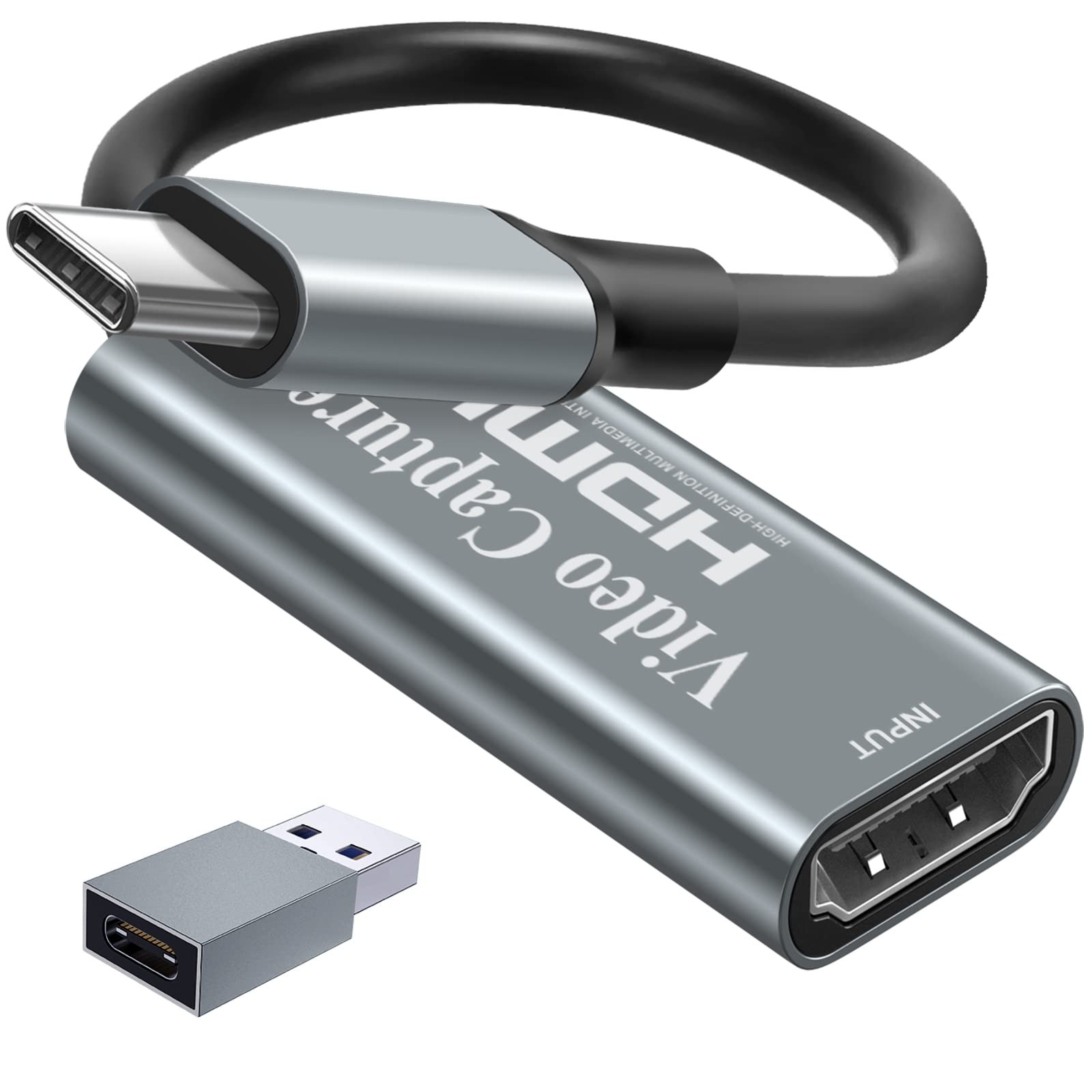 Papeaso Video Capture Card, Recording Card Wonderful 4K USB-C, Grey