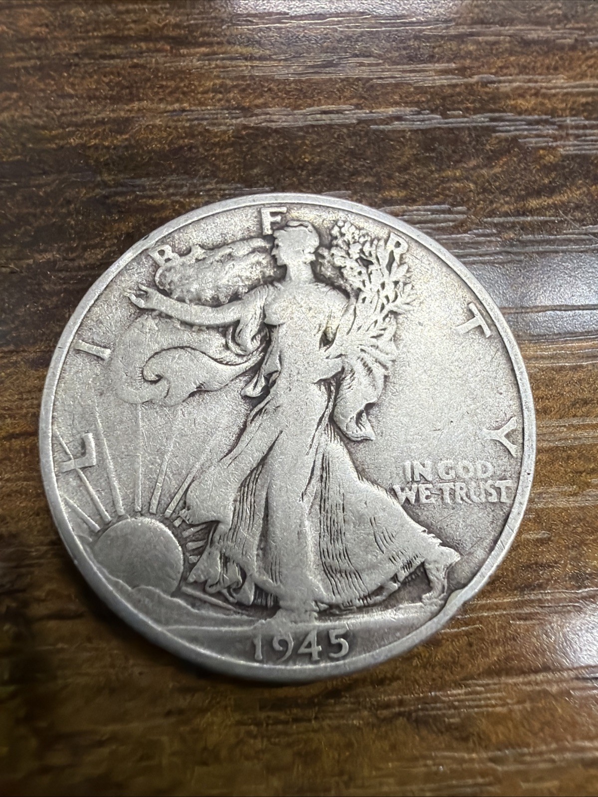 1945-S Walking Liberty Half Dollar 50c Silver Actual Coin Fine For Collection