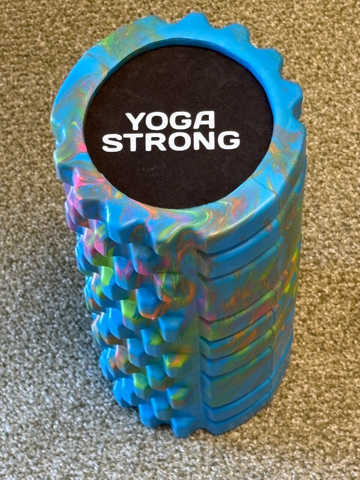 Yoga Strong Foam Roller Tilt a Whirl Turquoise Multi-Color Neon Massage Fingers