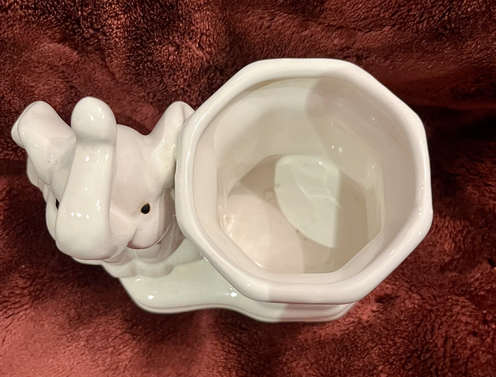 Glazed ceramic elephant planter