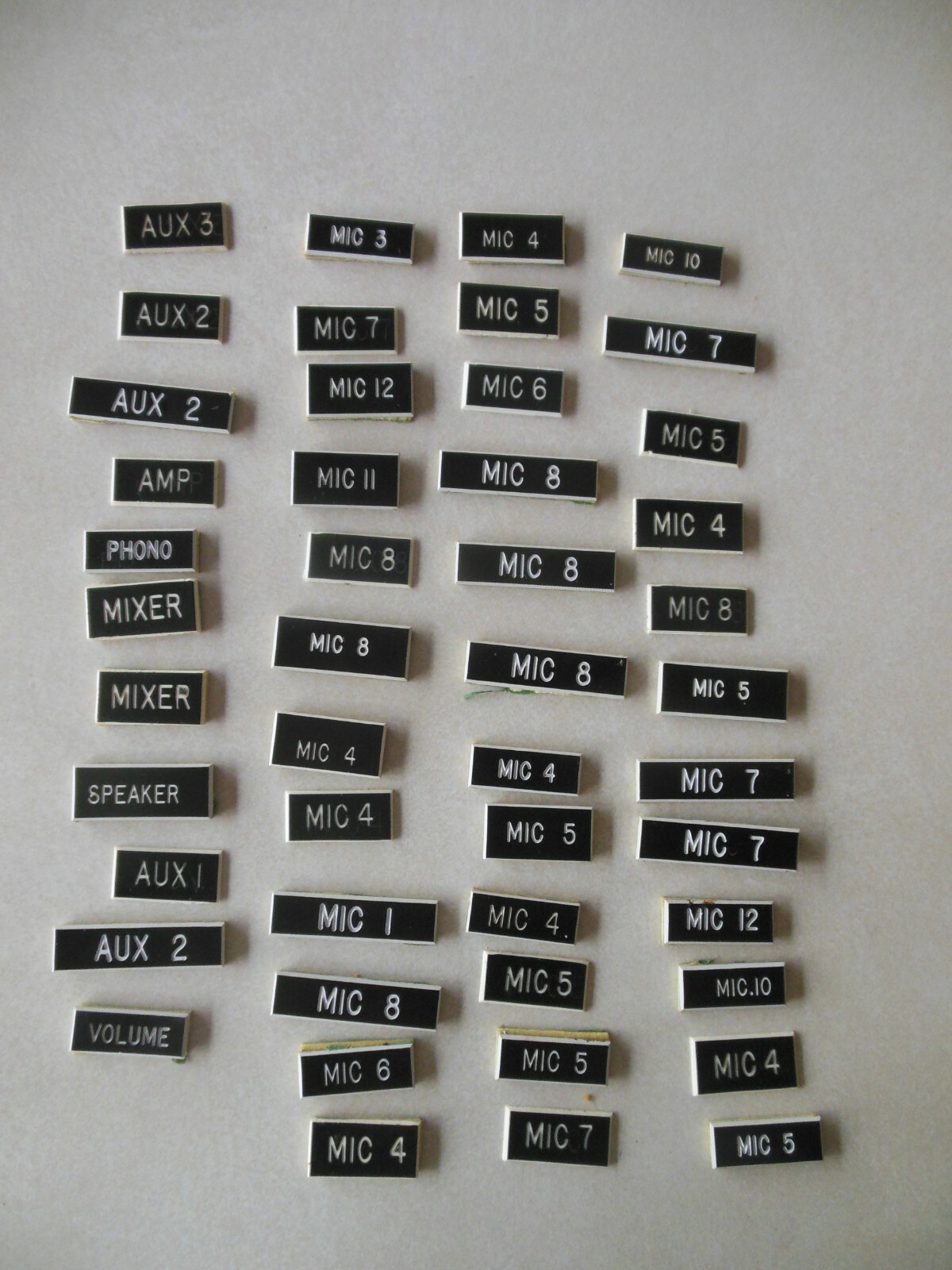 Lot of Misc. Amp Labels - Approx. 47 pieces