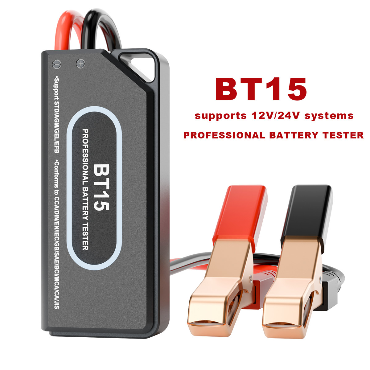 Wireless BT15 Battery analyzer with App for 12V Auto Batteries, Bluetooth 5.1