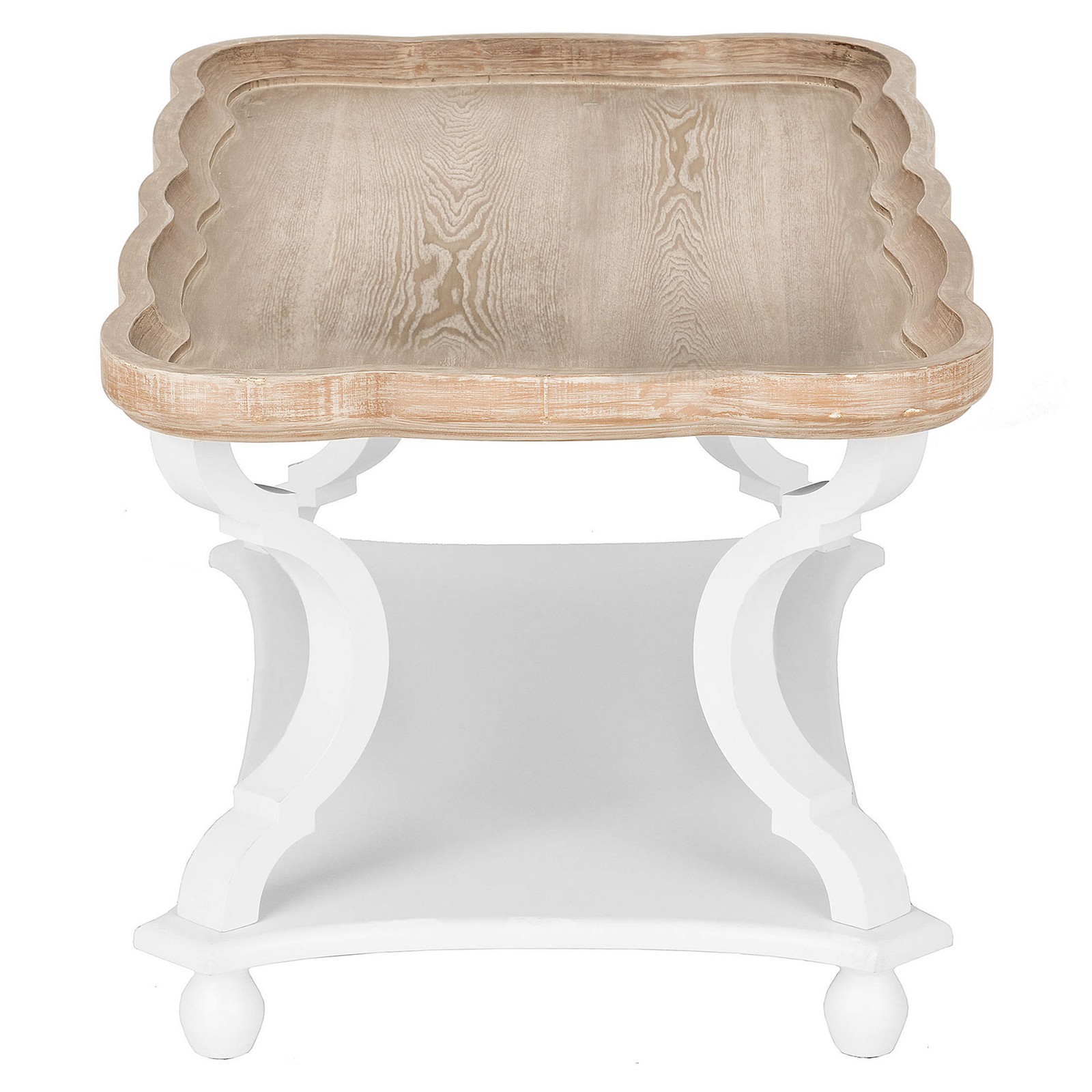 COZAYH Round Rustic Accent Table Wood Nightstand End Table, White (Open Box)