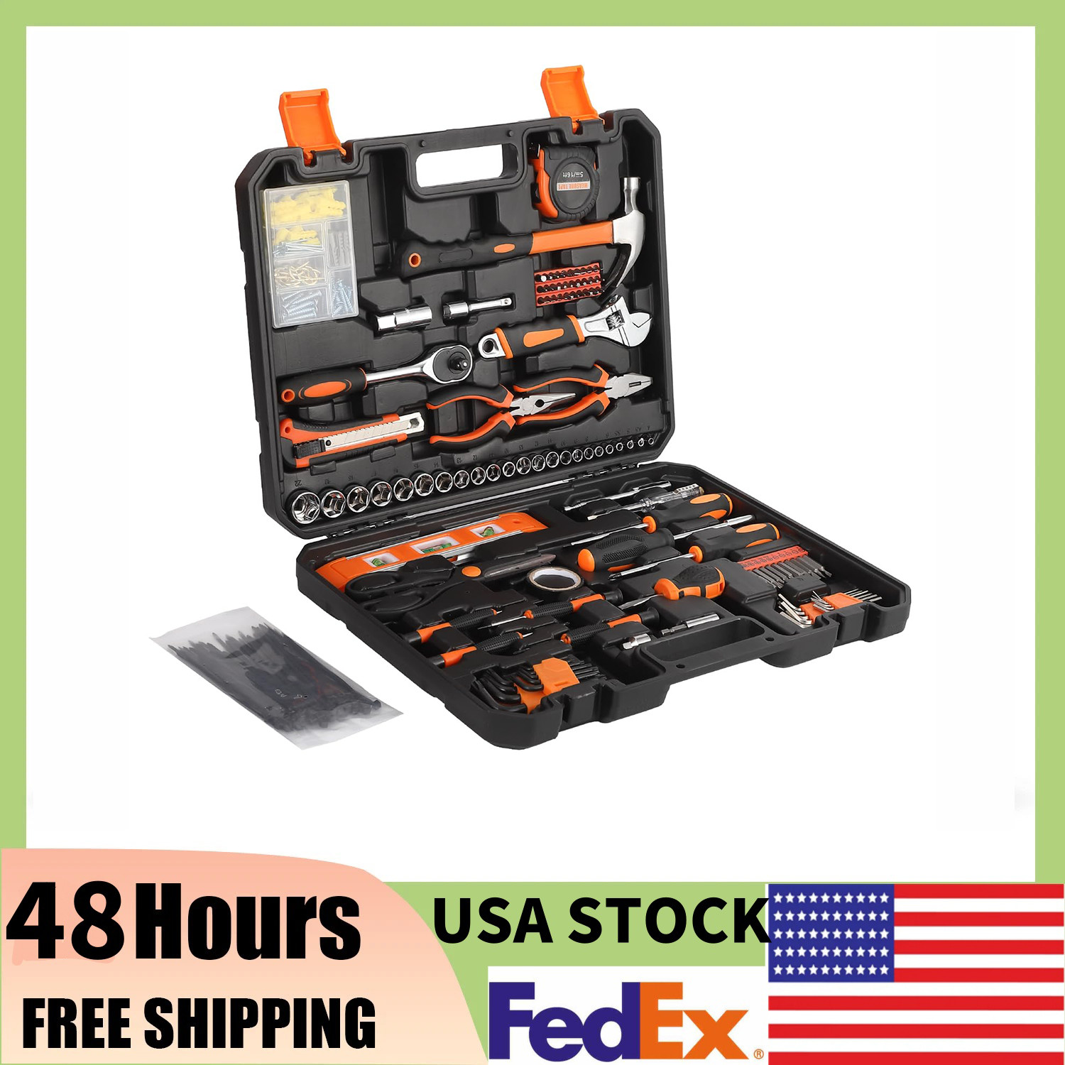 ⚡247Pcs Multifunctional Home/Auto Tool Kit,General Repair Tool Set W/Storage Cas