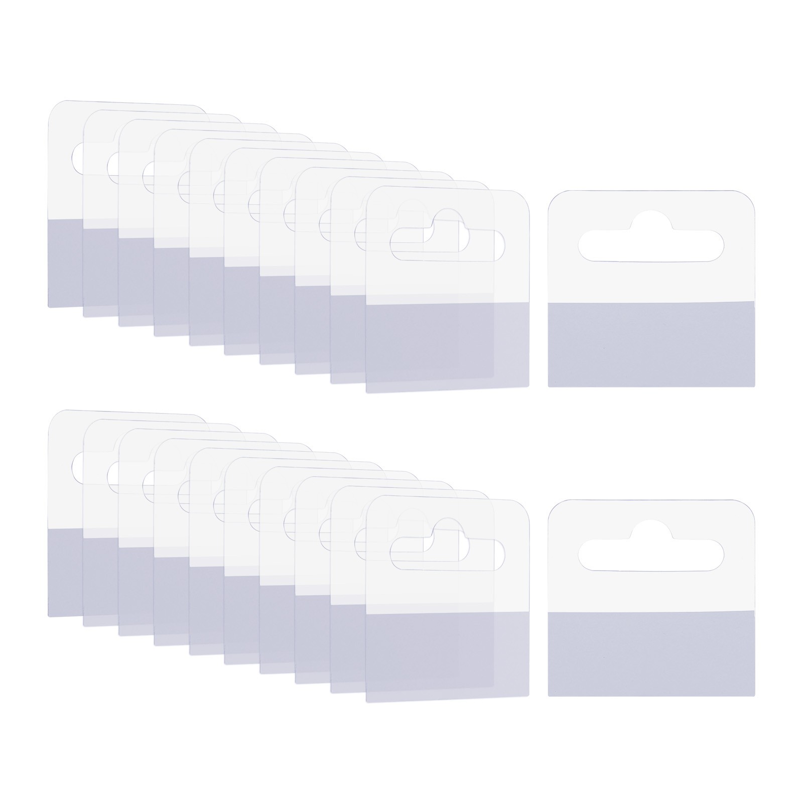 300Pcs Transparent Hang Tabs 2"x2" Hanging Tabs Slot Hole Hang Tags