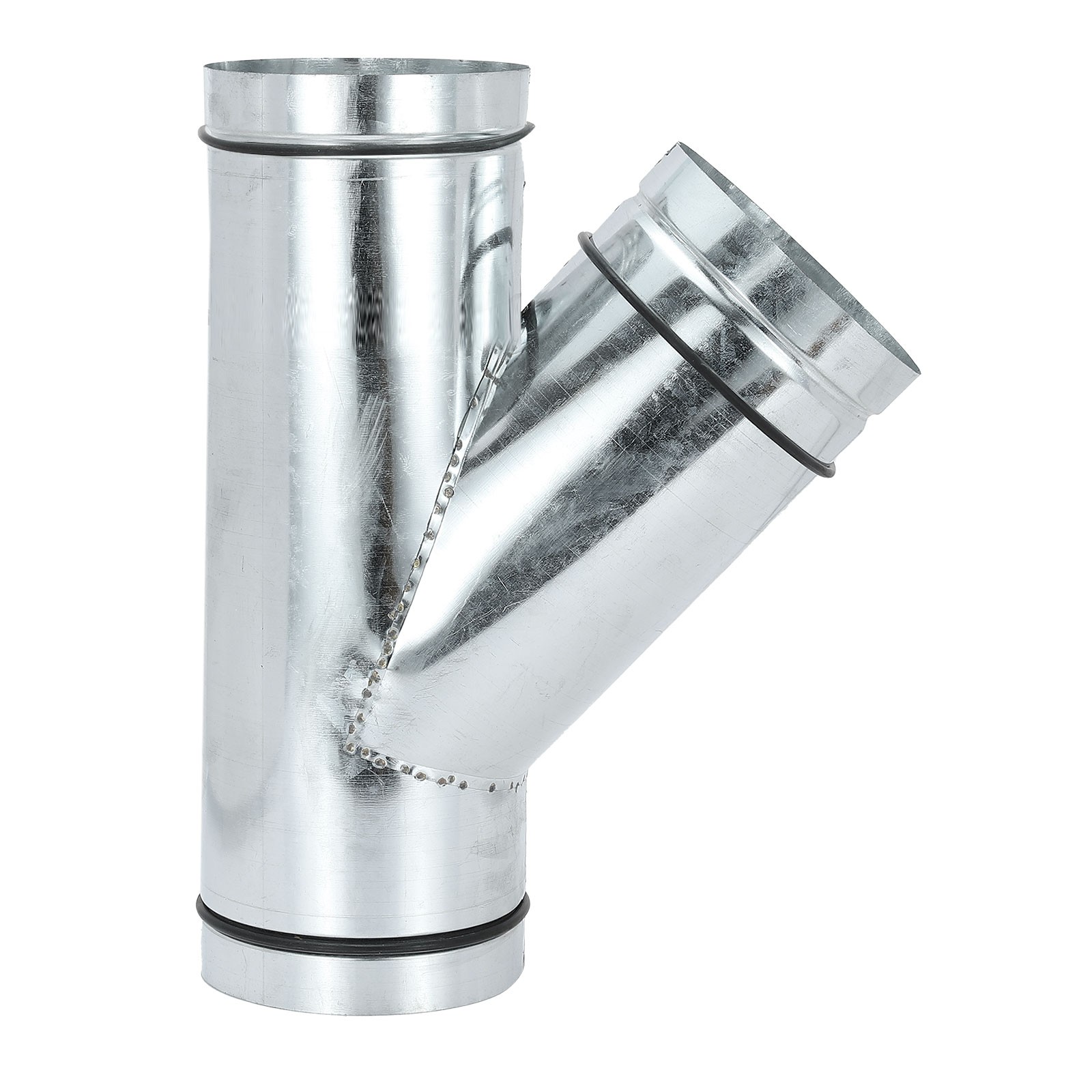 6 Inch Galvanized Steel 45 Degree 3 Way Duct Connector with Gasket Rubber