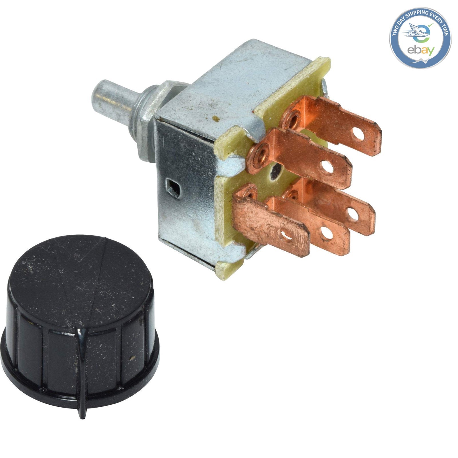 12V INDAK Rotary AC Blower Switch - 25A with 5 Spade Terminals & Fan Knob