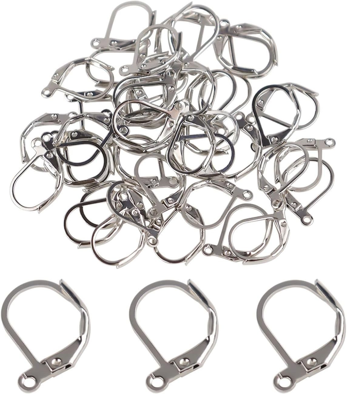 50 Pcs Leverback Earring Hooks for Jewelry Making Silver New