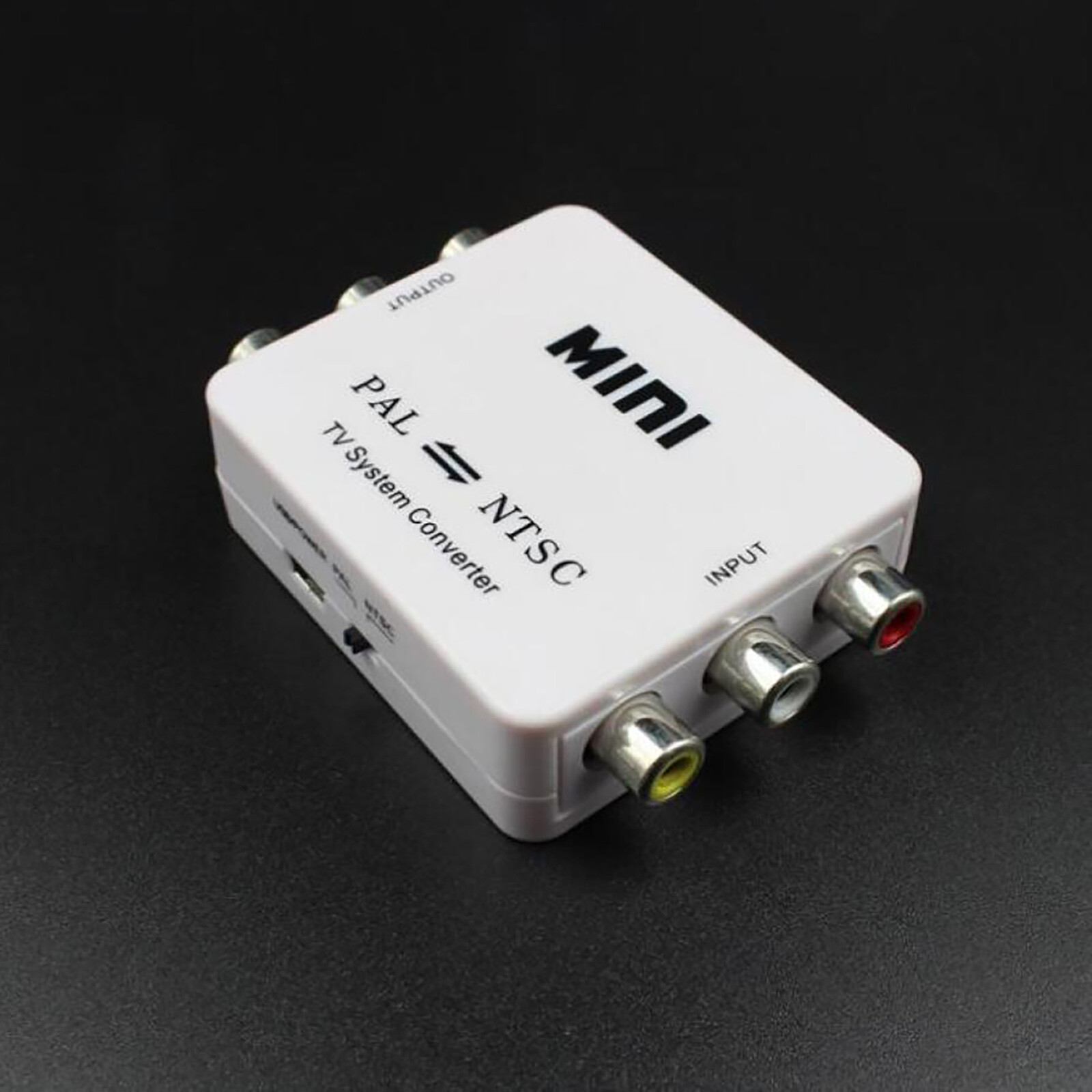 Dual-Way 3 RCA TV System Converter Format Video USB Powered PAL NTSC Converter F