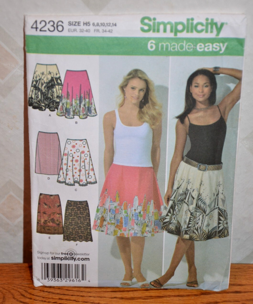 Simplicity Pattern #4236 Women’s Skirts Sizes 6-14 (below waist) New Uncut