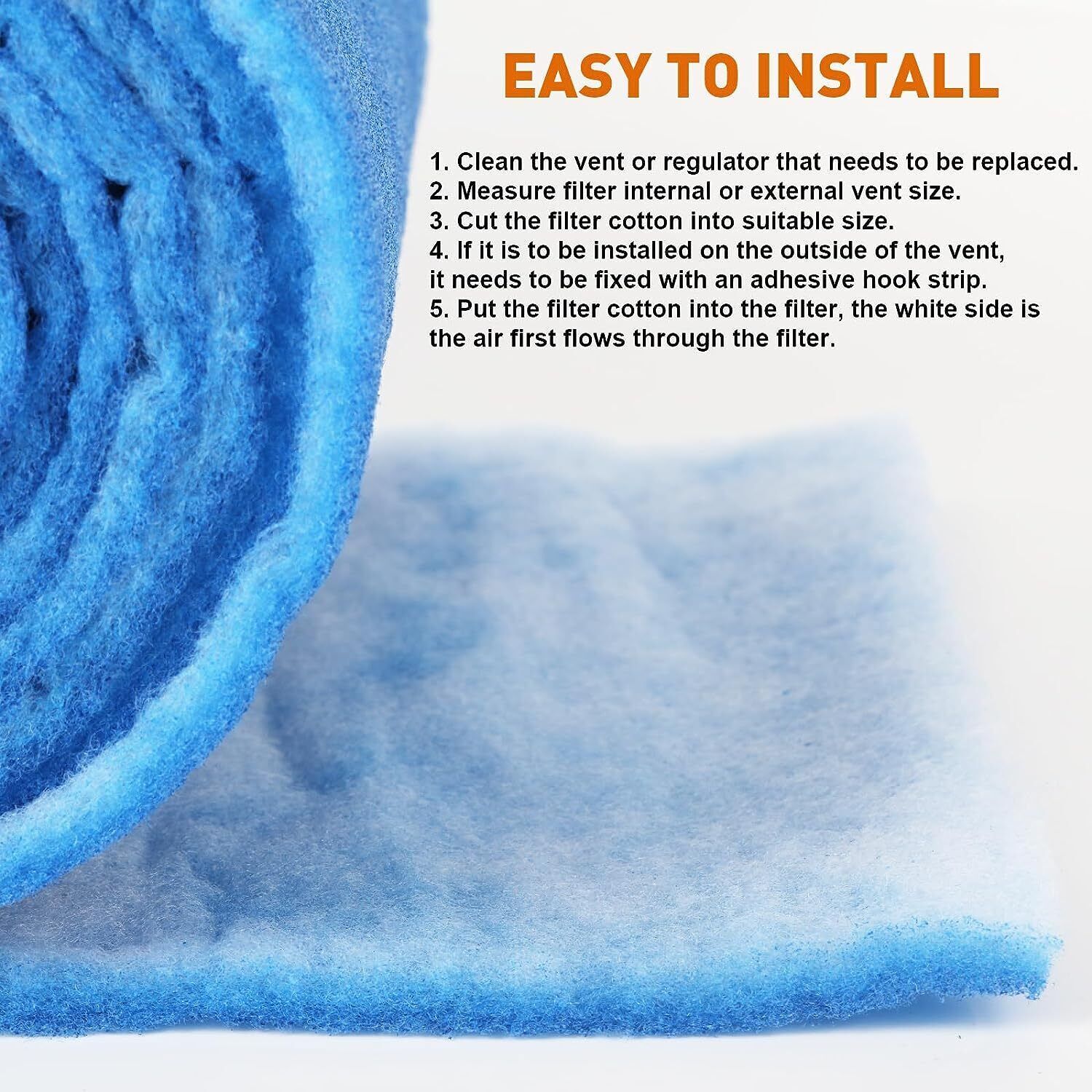 12-FEET Premium Aquarium Pond Filter Floss Easy Cut to fit&Clean Clear Water