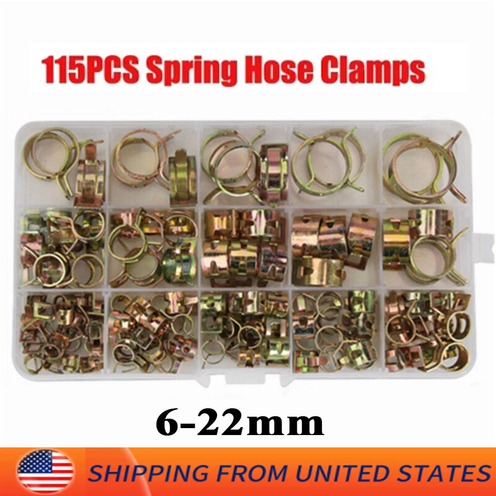 Car Spring Clip Fuel Oil Water Hose Clip Pipe Tube Clamp Fastener Assortment Kit