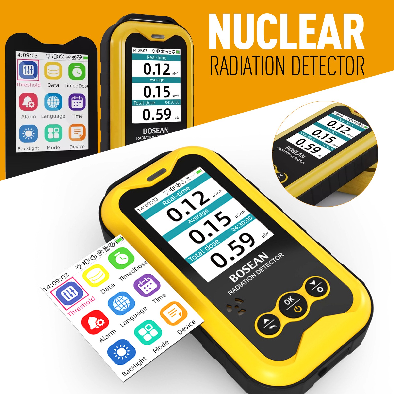 Geiger Counter GM Tube Beta β γ X-Ray Dosimeter Nuclear Radiation Detector MetTM