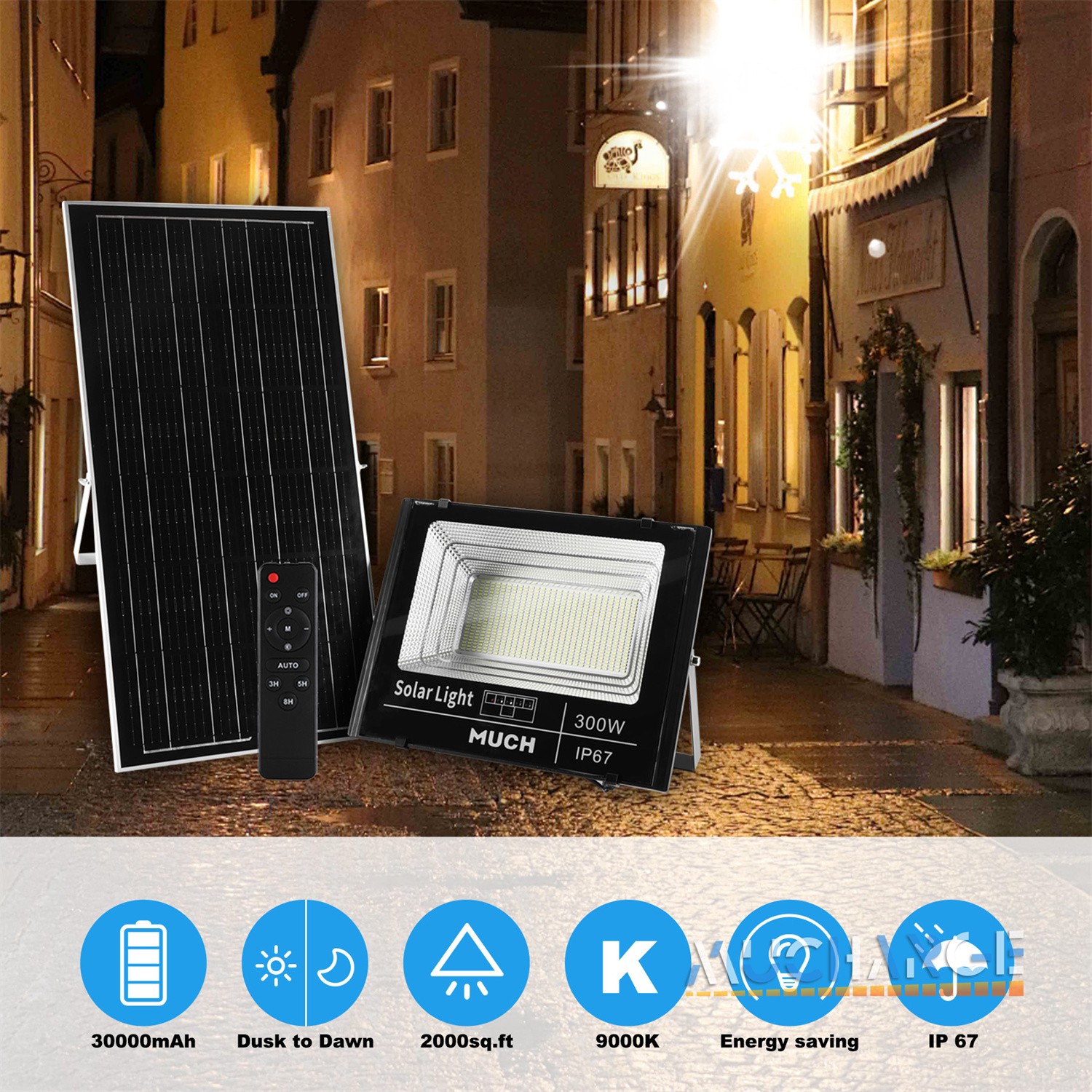 12000000LM Commercial LED Solar Light Solar Floodlight Wall Super Bright Lamp