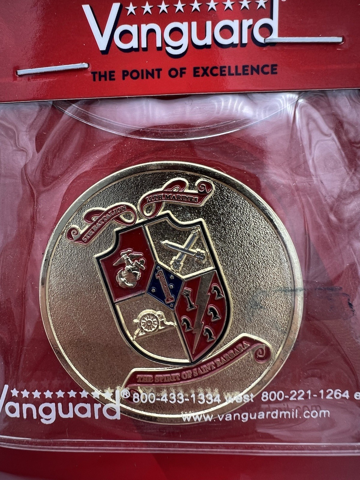 Marine Corps Coin: 1.75" Fifth Battalion Eleventh Marines Challenge Coin
