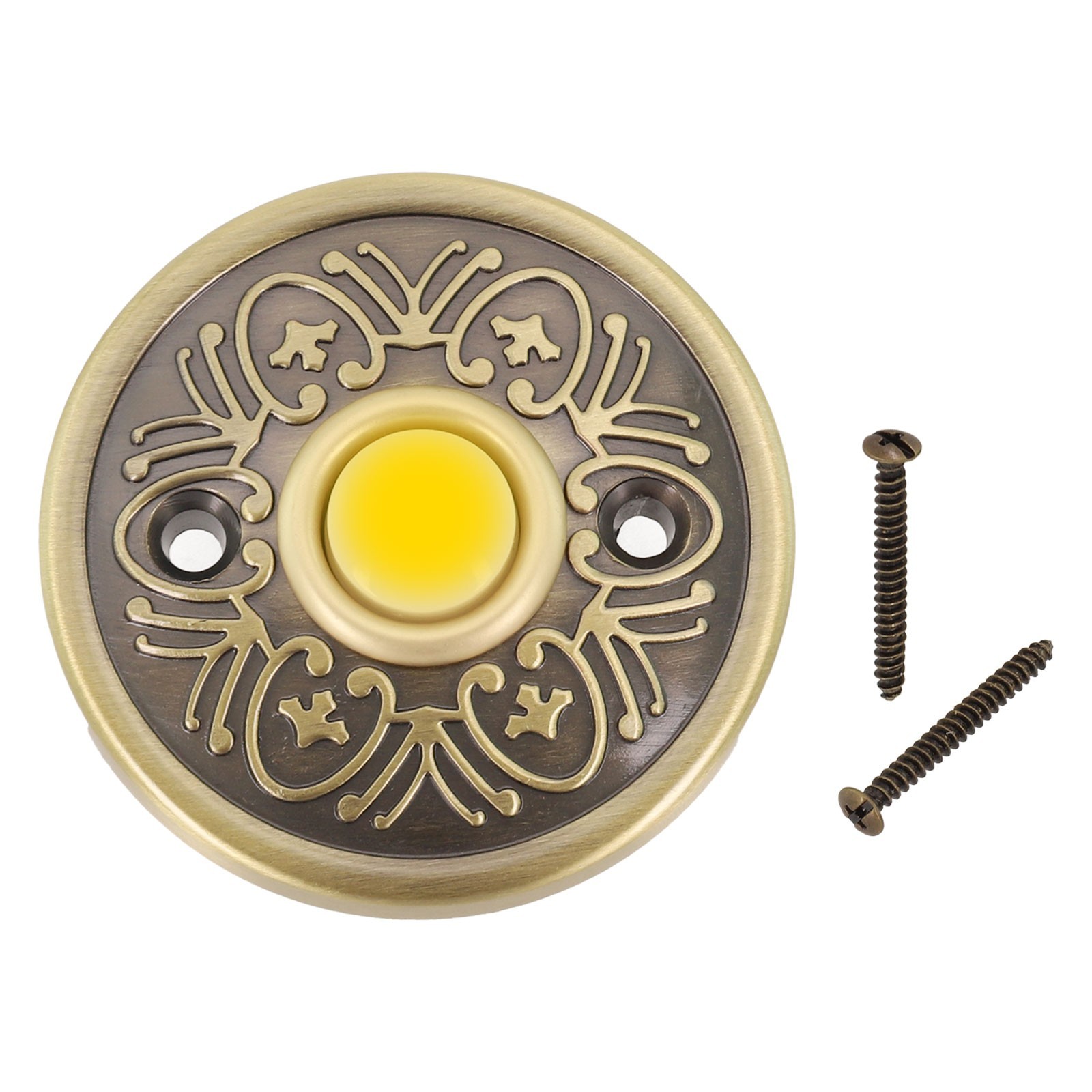 Classic Bronze Metal Doorbell Push Button with LED Light Easy Installation