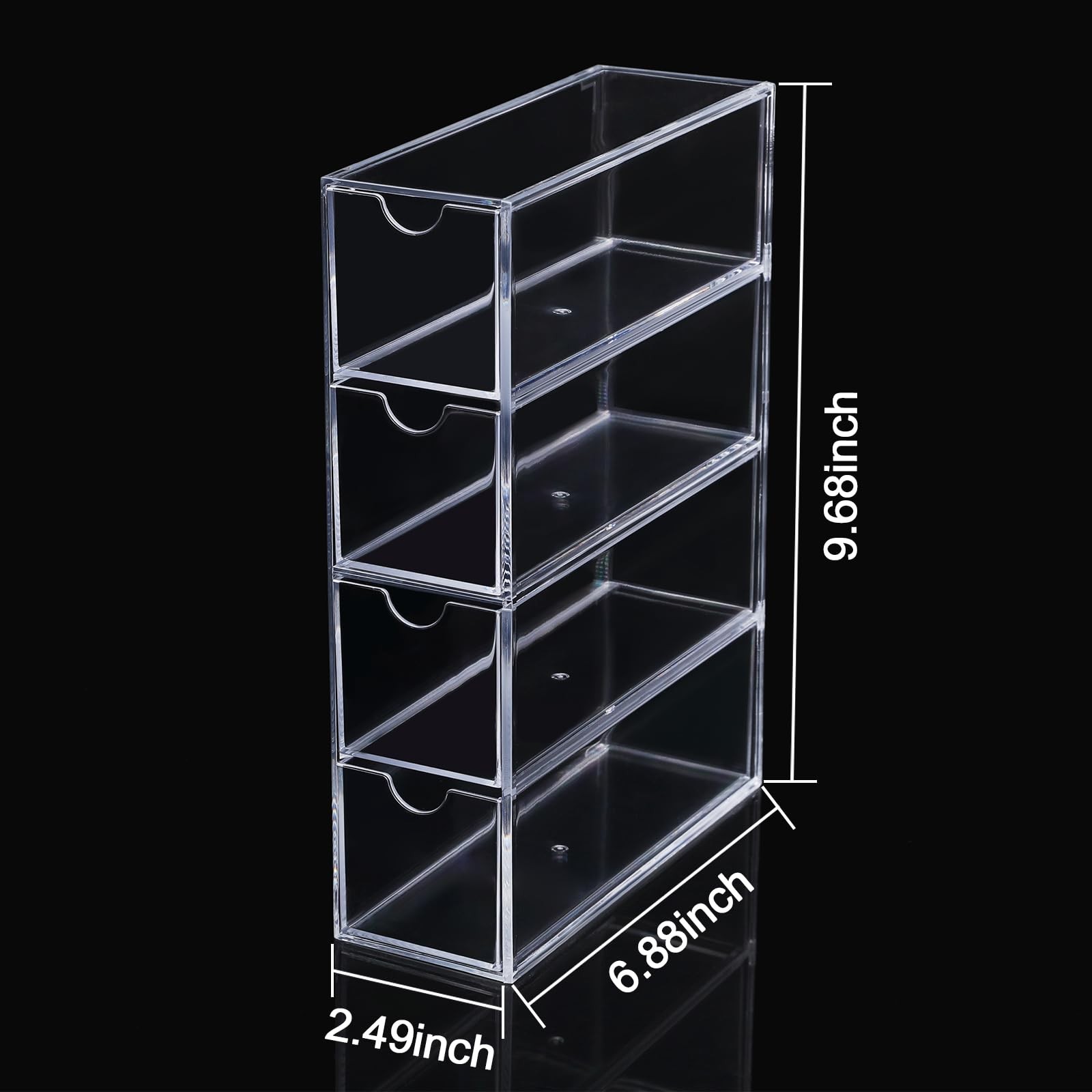 Acrylic Stackable Drawer Organizer with 4 Clear Drawers for Bathroom & Vanity...