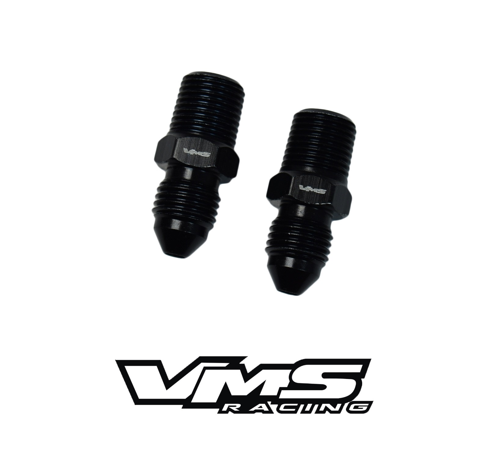 x2 VMS Racing 3 AN to 1/8 NPT Male Straight Adapter Fittings IMCA USRA NHRA