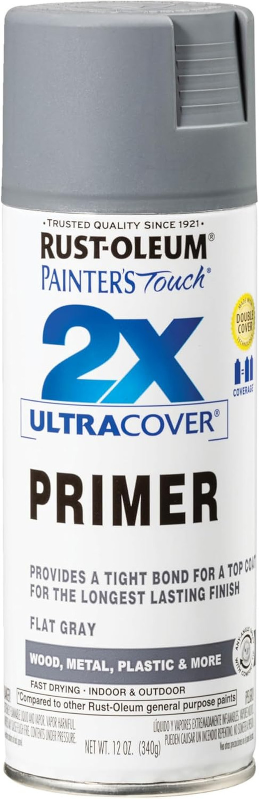 Rust-Oleum Painter'S Touch 2X Spray Primer, Flat Gray | Indoor and Outdoor Surfa