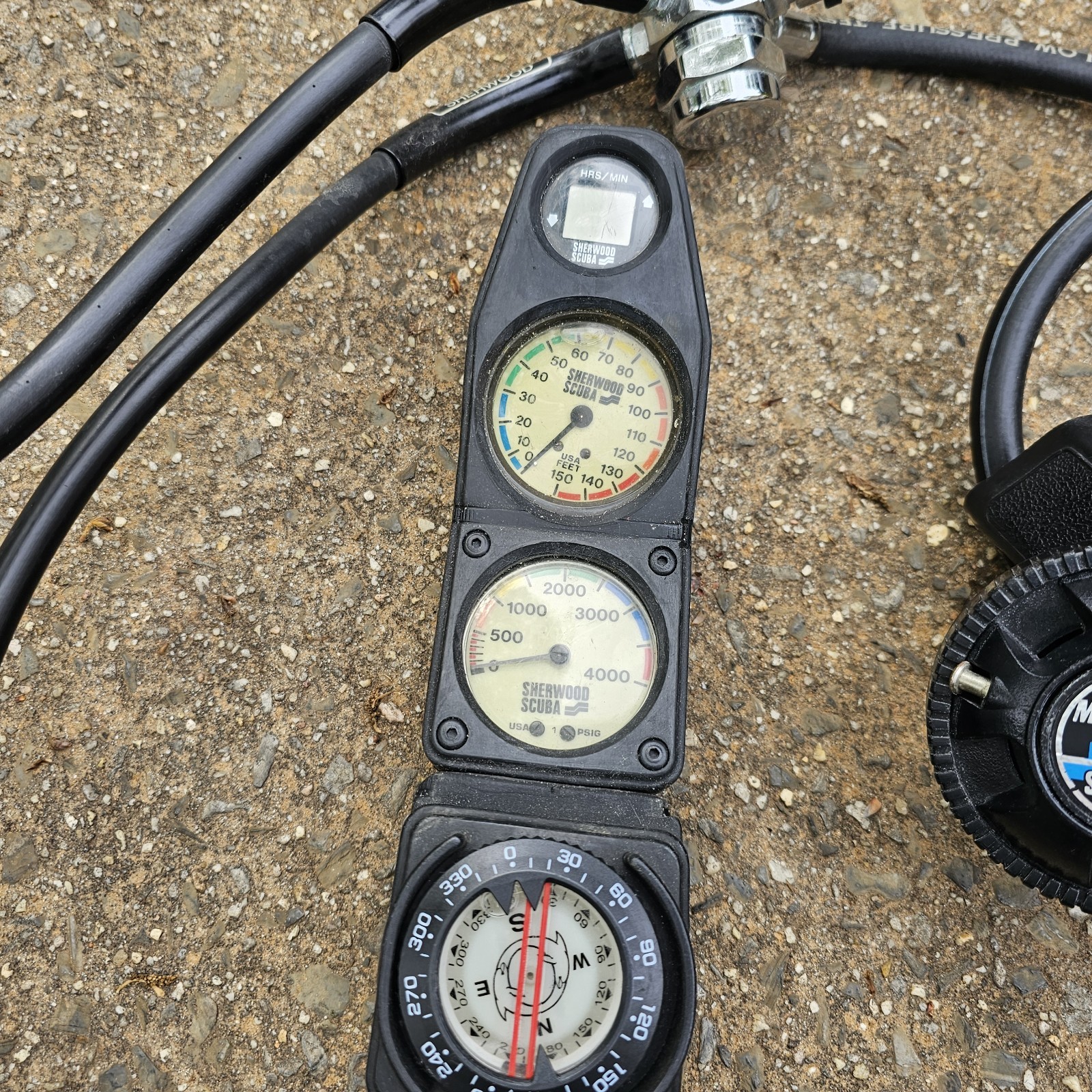 Sherwood Magnum II Scuba Diving Regulator Gauges Set Untested Parts Or Repair