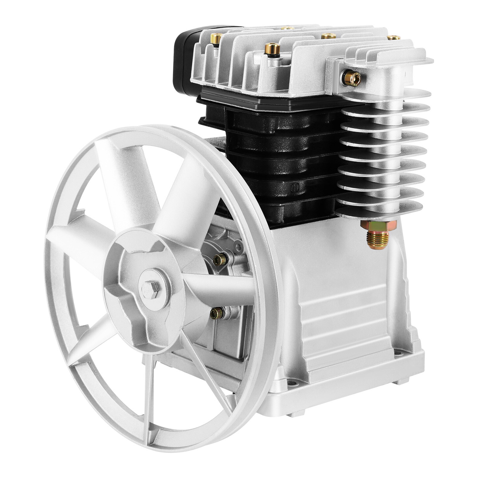 Piston 3HP 250L/min Single Stage Twin Cylinder Air Compressor Pump Head