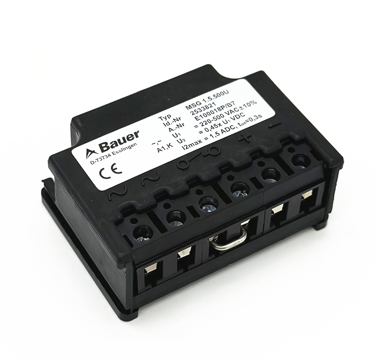 Excitation brake rectifier BAUER MSG 1.5.500U Id.Nr 2533821 220-550VAC 1，5A 0,3s