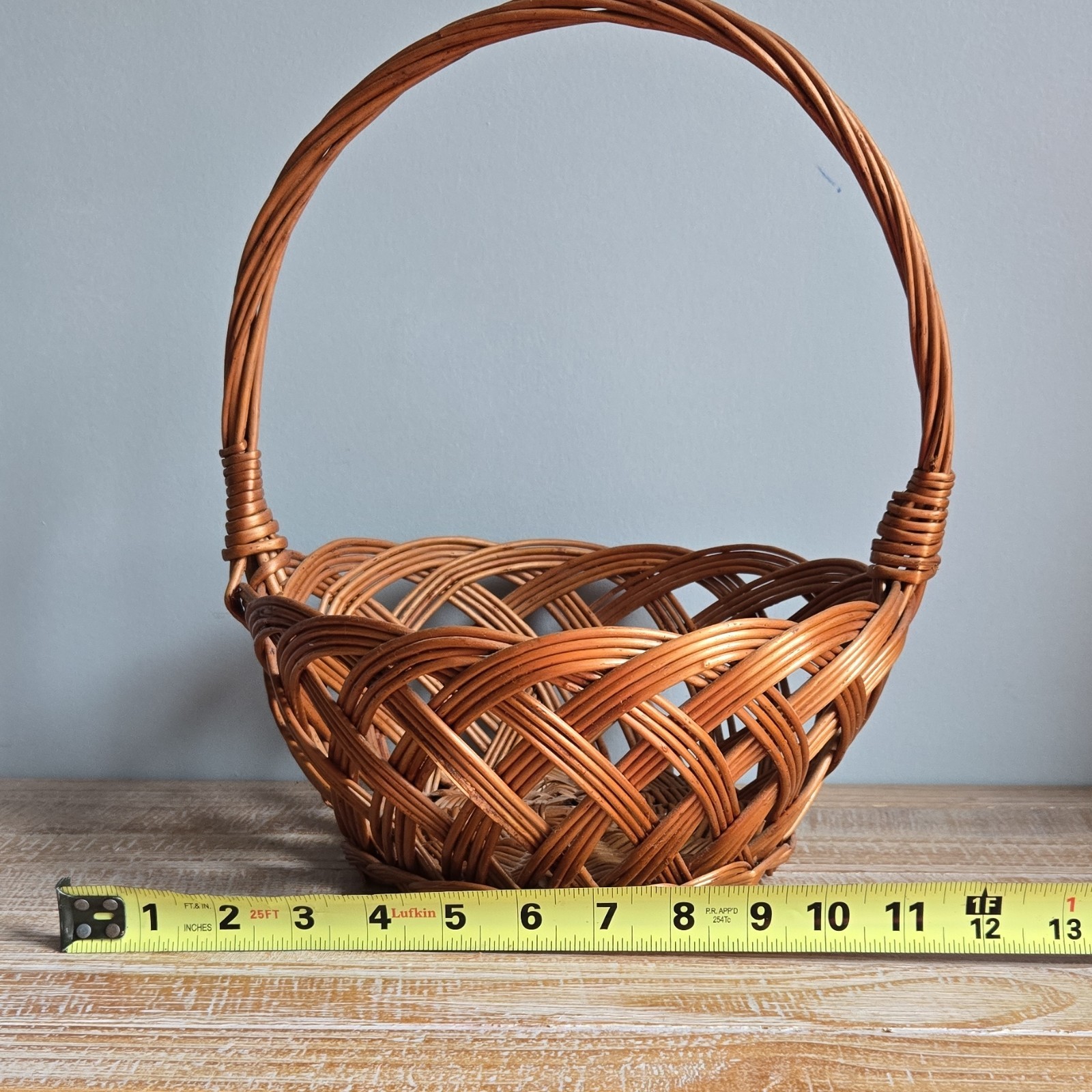 Basket Wicker Woven Harvest/Market Basket with Handle Farmhouse Decor. VTG