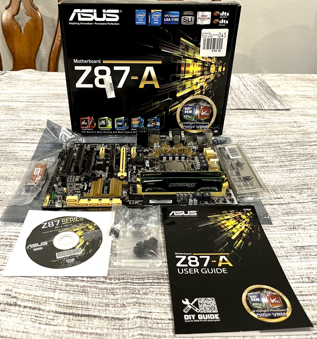 ASUS Z87-A with i7 4770K CPU  & 16 GB Crucial 1600 Ram  - $99.00 SHIPPED