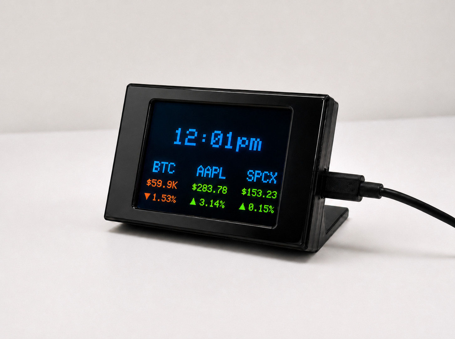 DeskTicker: WiFi Stock and Crypto Display | Market Tracker | Mini Stock Ticker