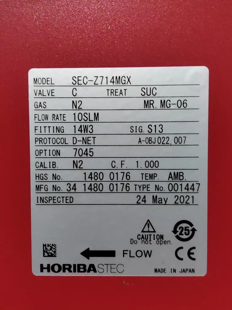 HORIBA STEC SEC-Z714MGX Flow Sensor Used 1PCS